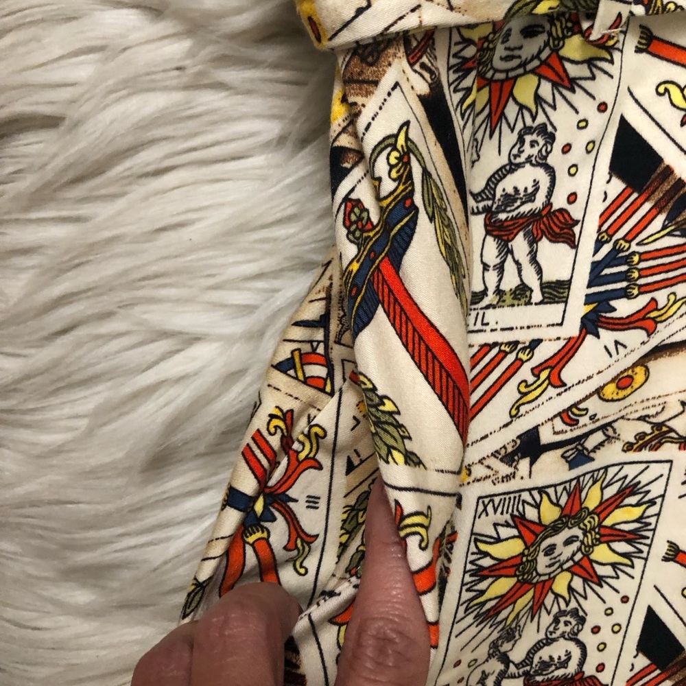 Vintage Eva Rose Retro Novelty Tarot Print Belted Fit Flare Mini Dress size M/L - Picture 5 of 11